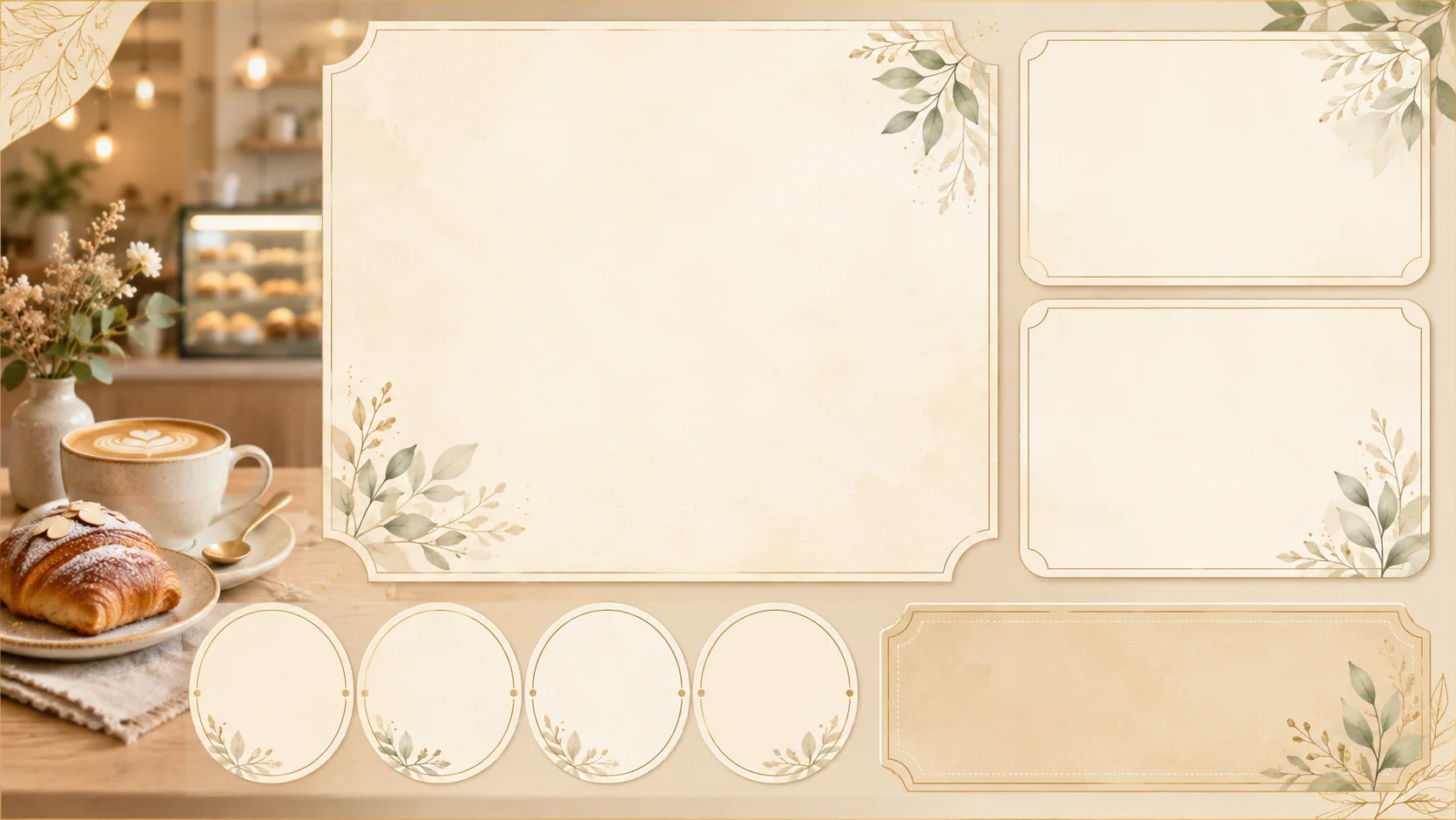 Botanical Café Menu editable template layout preview