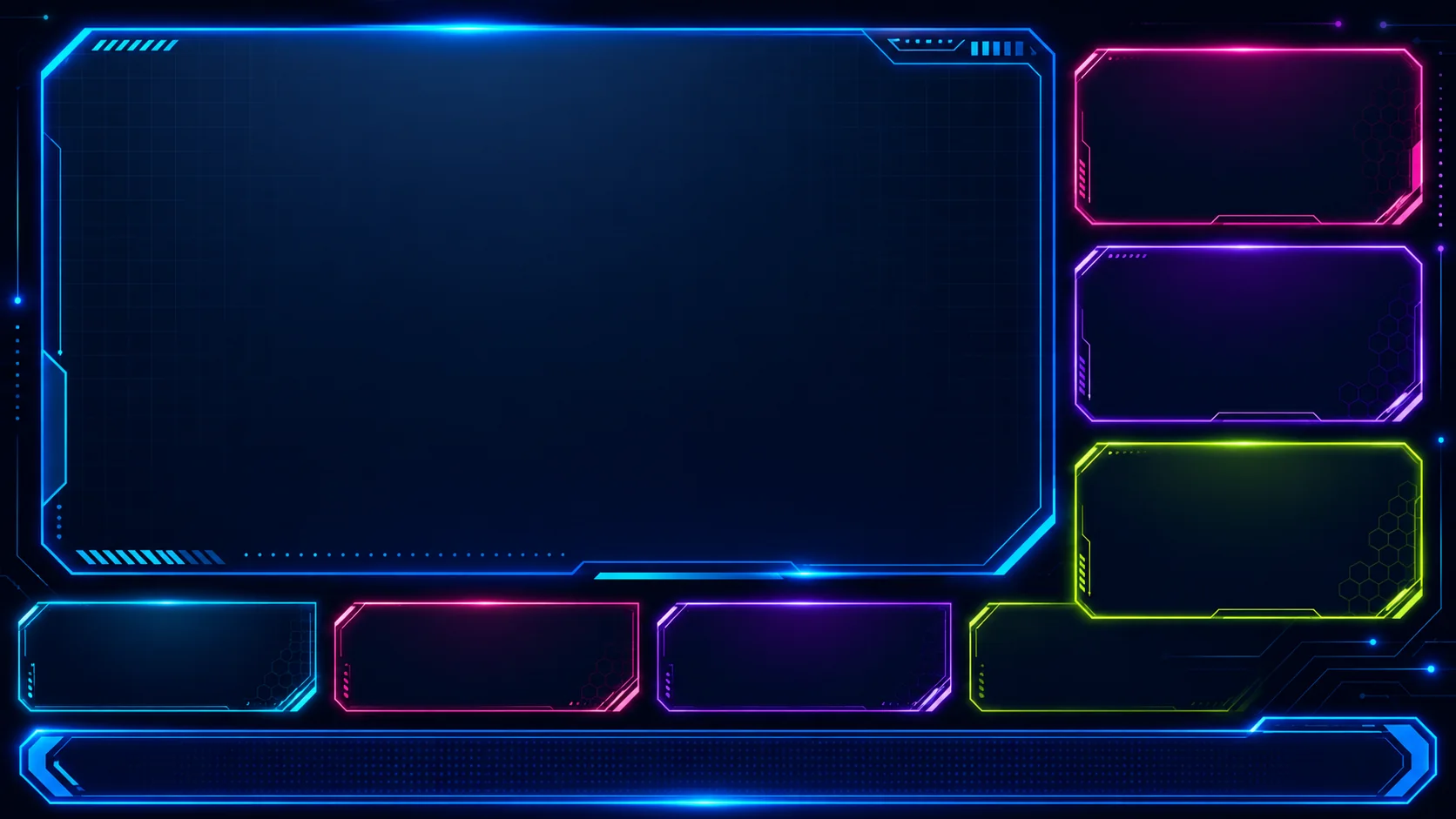 Neon Gaming editable template layout preview