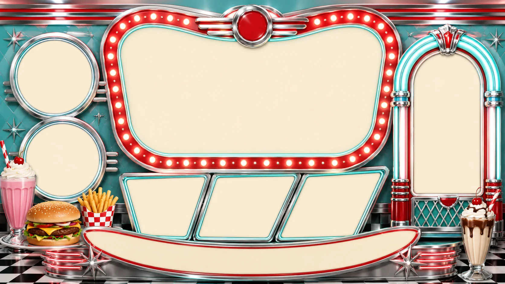 Retro Diner Menu editable template layout preview